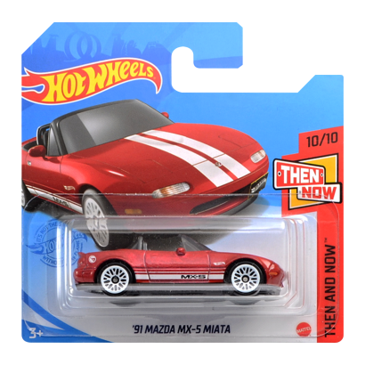 Машинка Базовая Hot Wheels '91 Mazda MX-5 Miata Treasure Hunts Then and Now 1:64 GTC93 Red - Retromagaz