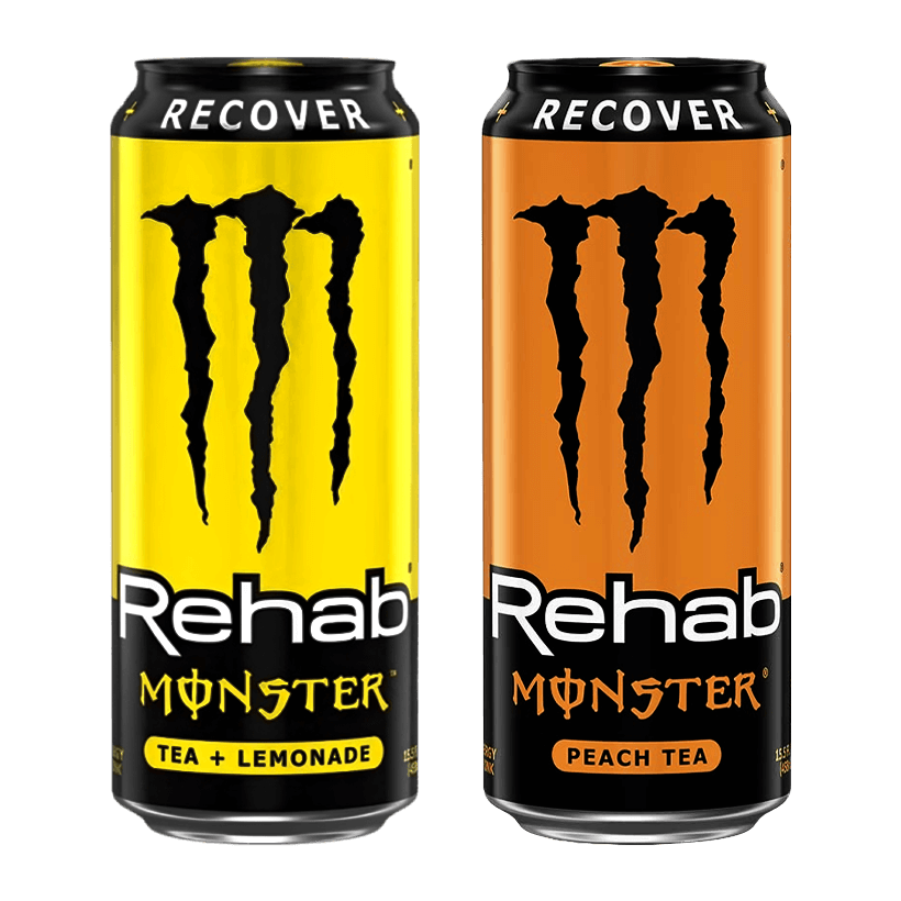 Набір Реабілітаційний (Monster Energy Rehab Чай з Персиком + Rehab Чай з Лимонадом) - Retromagaz