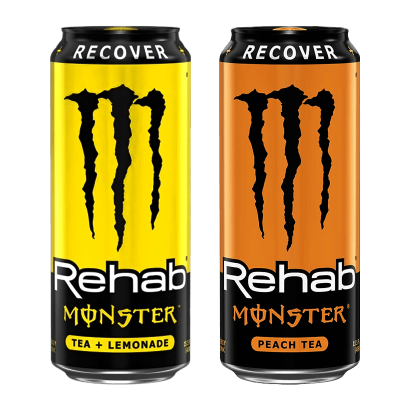 Набір Реабілітаційний (Monster Energy Rehab Чай з Персиком + Rehab Чай з Лимонадом) - Retromagaz