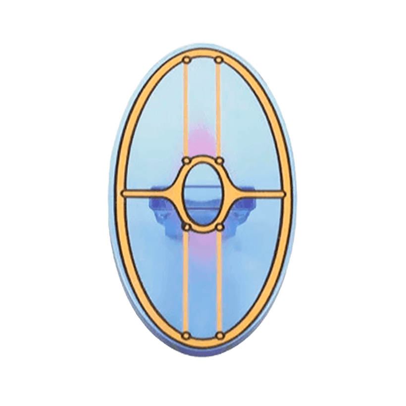 Оружие Lego Щит Shield Oval with Gungan Patrol 92747pb13 92747pb14 4614956 6100755 Trans-Purple Б/У - Retromagaz