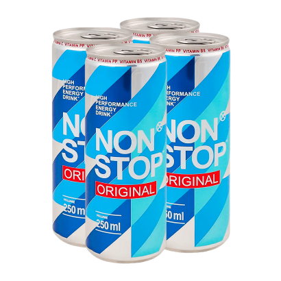 Набір Напій Енергетичний 4шт Non Stop Original 250ml - Retromagaz