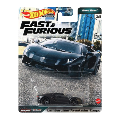 Машинка Premium Hot Wheels Lamborghini Aventador Coupe Fast & Furious 1:64 GXV65 Black - Retromagaz