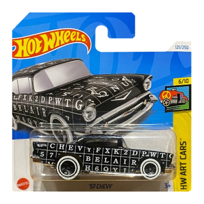 Машинка Базова Hot Wheels '57 Chevy Art Cars 1:64 HTB75 Black - Retromagaz