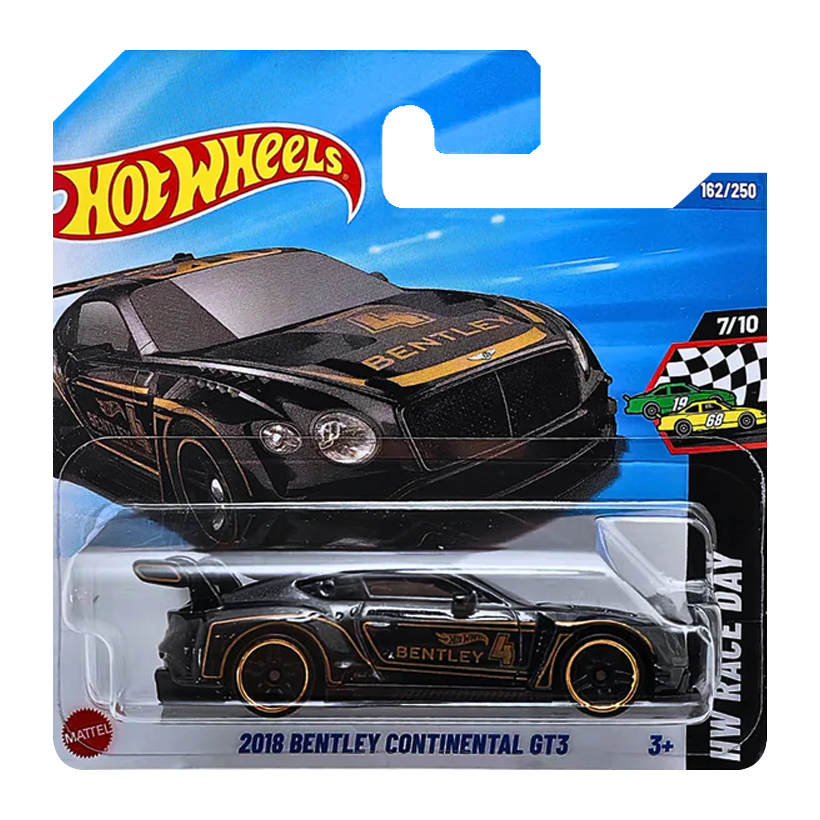 Машинка Базовая Hot Wheels 2018 Bentley Continental GT3 Race Day 1:64 JBB30 Black - Retromagaz