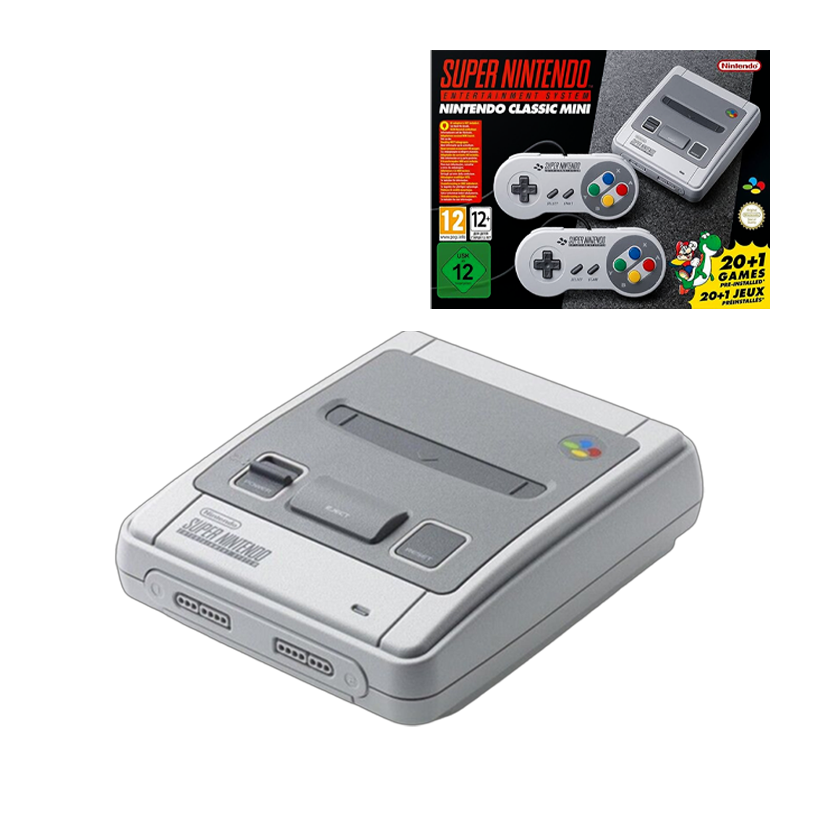 Консоль Nintendo SNES Classic Mini CLV-301 Europe Light Grey + 21 Встроенная Игра + Коробка Без Геймпада Б/У - Retromagaz