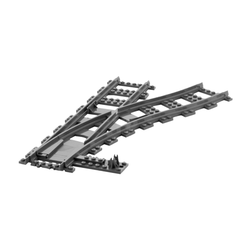 Для Поезда Lego Рельсы Track Plastic Switch Point Right 53404 18596 53403 4293593 4516101 6085188 Dark Bluish Grey Б/У - Retromagaz