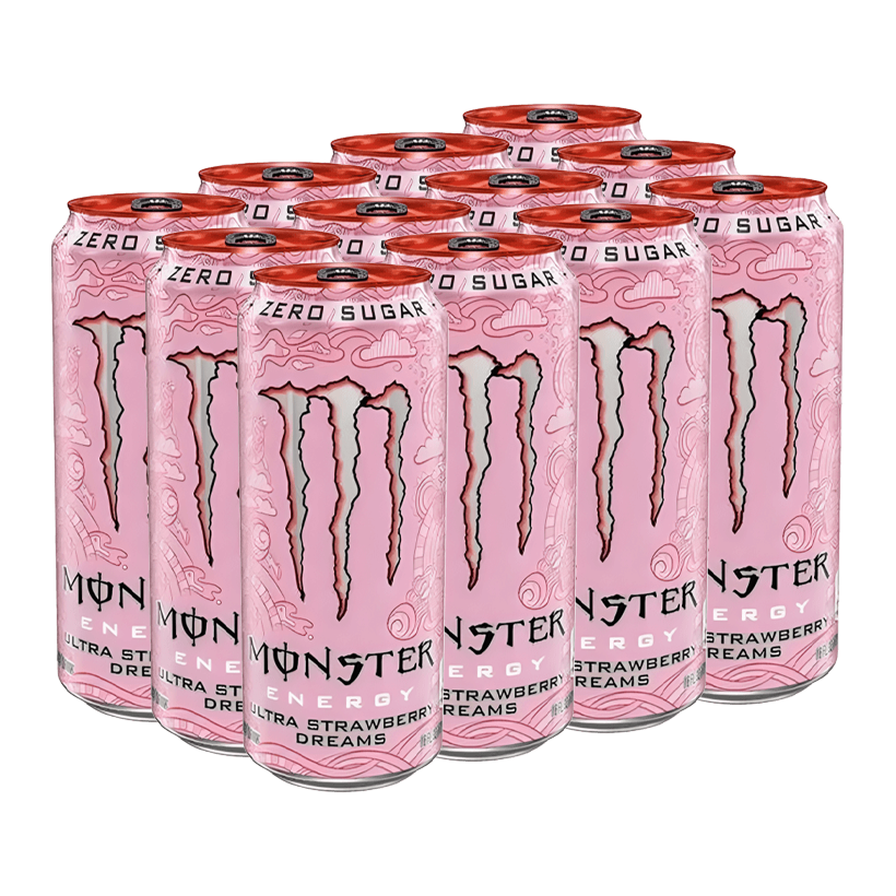 Набор Напиток Энергетический 12шт Monster Energy Ultra Strawberry Dreams Zero Sugar 500ml - Retromagaz