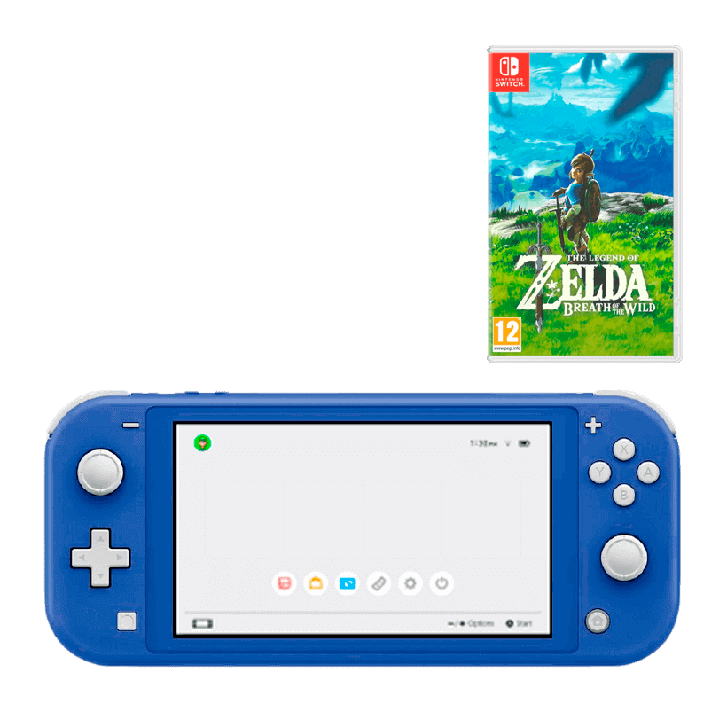 Консоль Nintendo Switch Lite 32GB Blue Новий + Гра The Legend of Zelda Breath of The Wild Російська Озвучка - Retromagaz