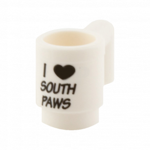Посуд Lego Cup with Black 'I' Heart 'SOUTH PAWS' Pattern 3899pb005 6064740 White 2шт Б/У