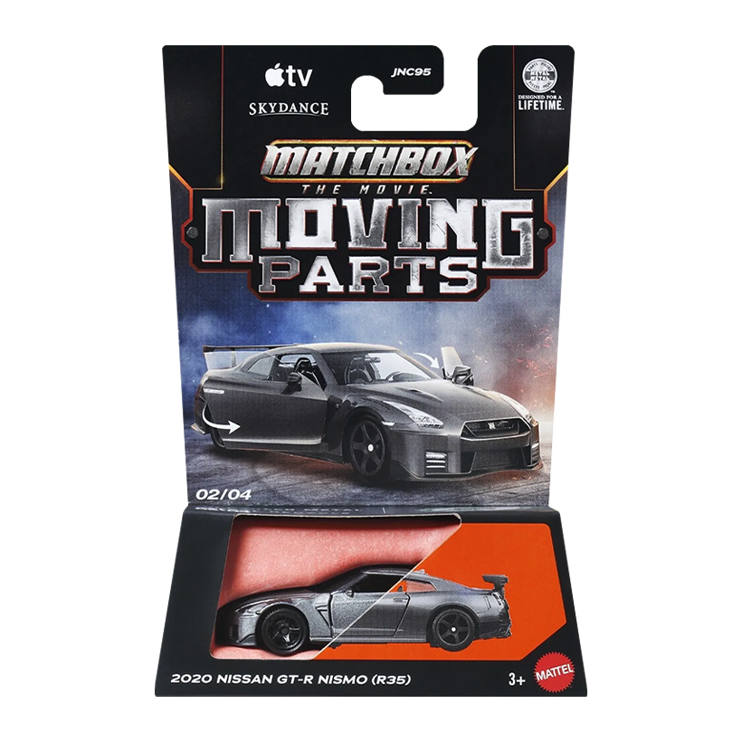 Тематична Машинка Matchbox 2020 Nissan GT-R NISMO (R35) Moving Parts 1:64 JKH44 Grey - Retromagaz