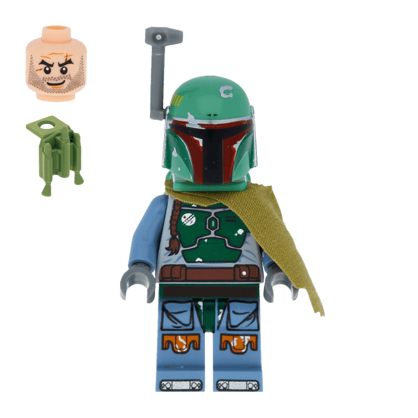 Фигурка Lego Другое Boba Fett Head Beard Stubble Star Wars sw0396 9496 Б/У - Retromagaz