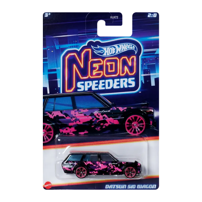 Тематическая Машинка Hot Wheels Datsun 510 Wagon Neon Speeders 1:64 HLH72/HRW68 Black - Retromagaz
