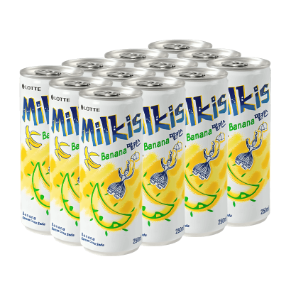 Набор Напиток 12шт Lotte Milkis Газированный Молочный Банан 250ml - Retromagaz