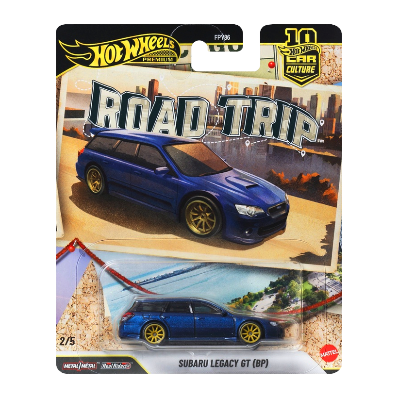 Машинка Premium Hot Wheels Subaru Legacy GT (BP) Road Trip 1:64 JKF07 Blue - Retromagaz