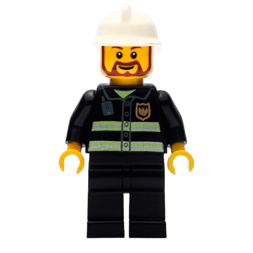 Фигурка Lego Fire 973pb0300 Reflective Stripes White Helmet City cty0055 Б/У - Retromagaz