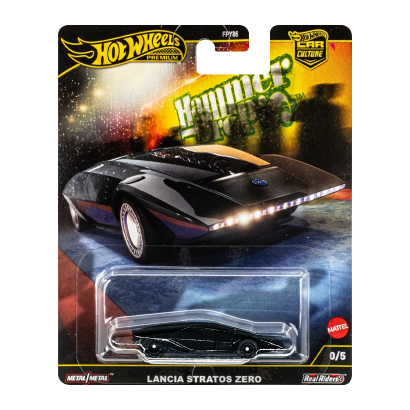Машинка Premium Hot Wheels Lancia Stratos Zero Chase Hammer Drop 1:64 HRW10 Black - Retromagaz
