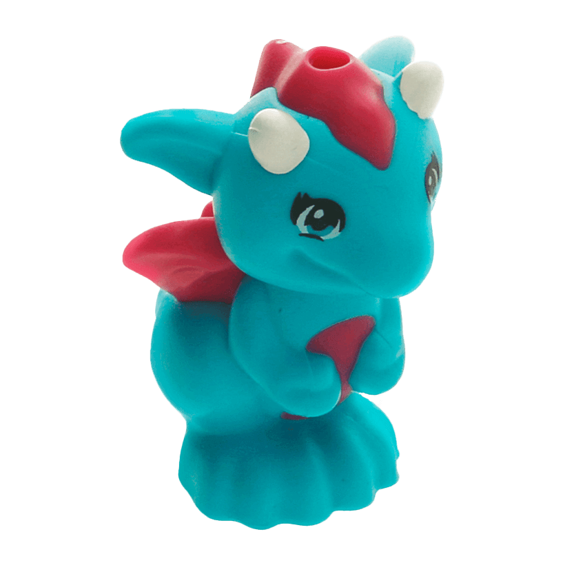 Фігурка Lego Повітря Dragon Elves Baby with Magenta Stomach Spines and Wings and White Horns Animals 26090pb01 6116243 Medium Azure Б/У - Retromagaz