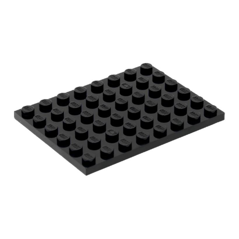 Пластина 10шт Lego Обычная 6 x 8 3036 303626 Black Б/У - Retromagaz