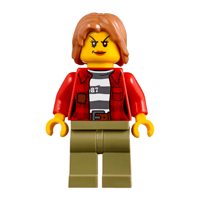 Фігурка Lego 973pb3009 Crook Female Jacket over 87 Prison Stripes City Police cty0851 Б/У - Retromagaz