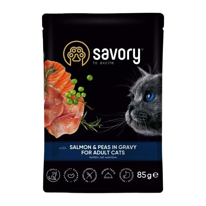 Влажный Корм для Кошек Savory Лосось и Горошек 85g - Retromagaz
