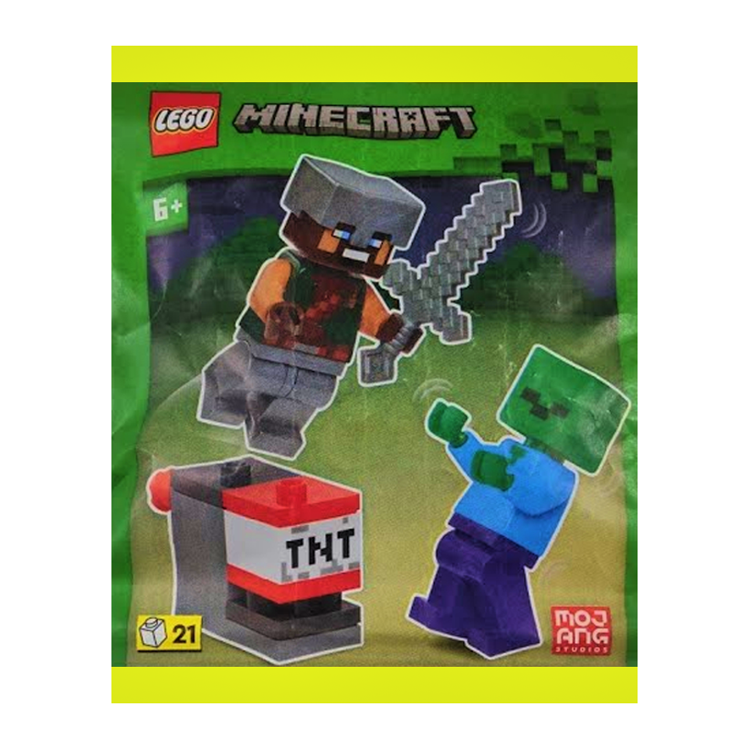 Конструктор Lego Фігурка Hero with Zombie and TNT Launcher Paper Bag Minecraft 662510 Новий - Retromagaz