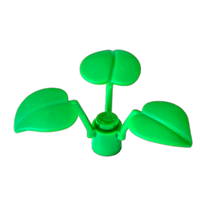 Растение Lego Flower Stem with 3 Large Leaves x8 6255 4106895 6269046 Green 2шт Б/У - Retromagaz