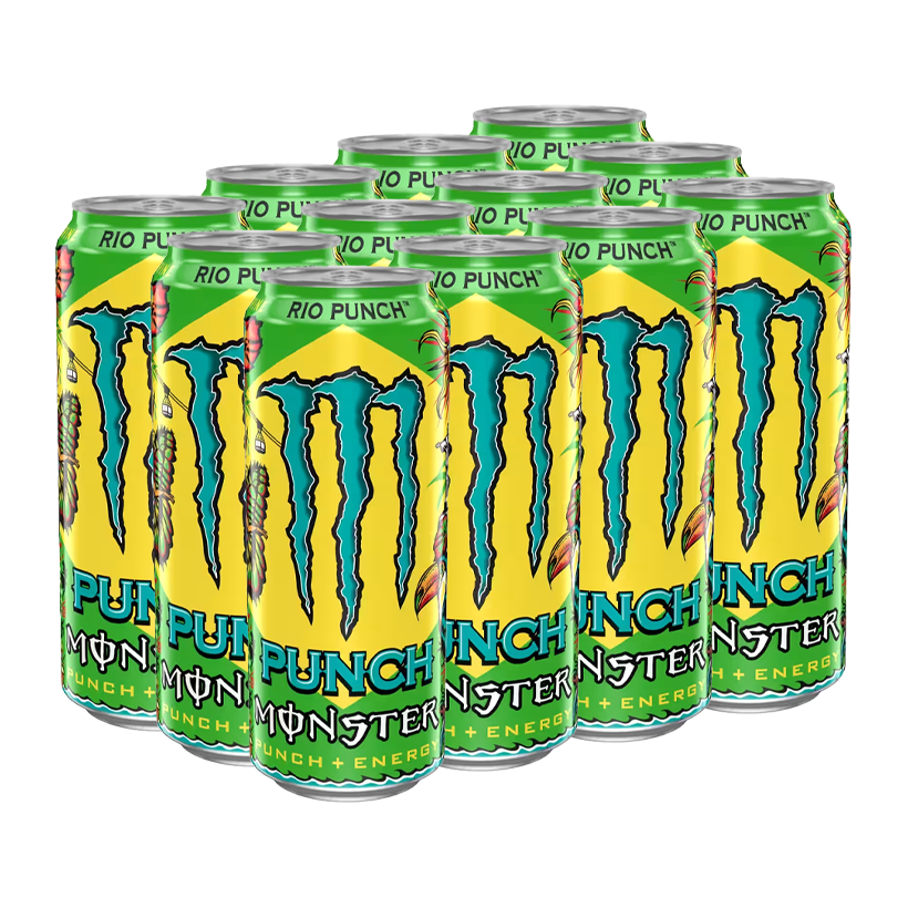 Набір Напій Енергетичний 12шт Monster Energy Juice Rio Punch 500ml - Retromagaz