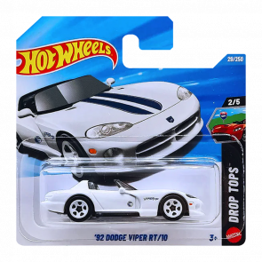 Машинка Базовая Hot Wheels '92 Dodge Viper RT/10 Drop Tops 1:64 JJM01 White - Retromagaz