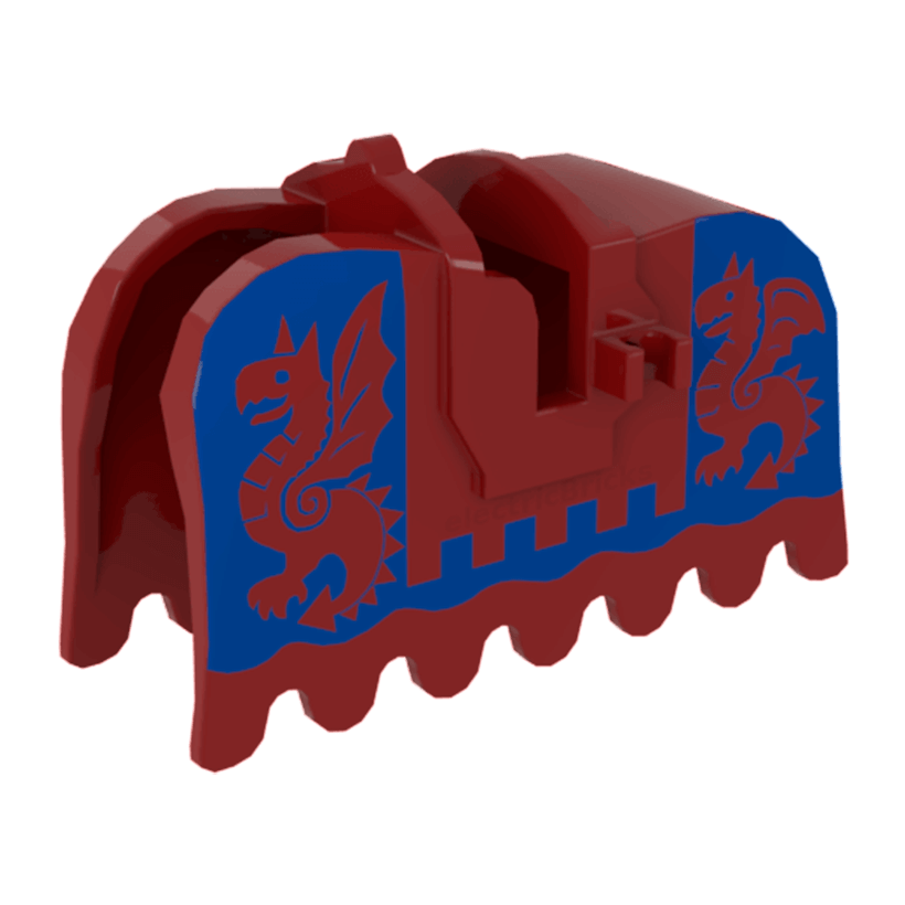 Для Тварин Lego Horse Barding with Dragons Castle 2490pb02 Red Б/У - Retromagaz