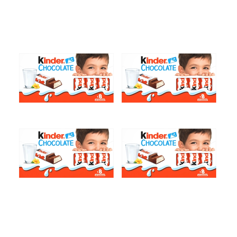 Набір Шоколад Молочний 4шт Kinder Chocolate 8 Pieces 100g - Retromagaz
