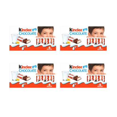Набор Шоколад Молочный 4шт Kinder Chocolate 8 Pieces 100g - Retromagaz