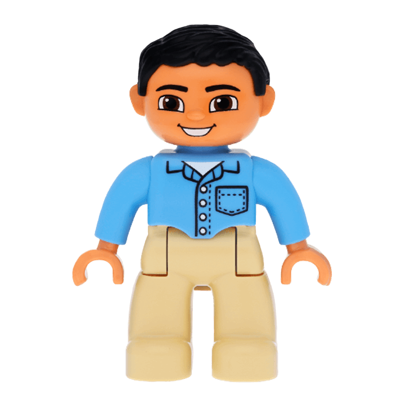 Фигурка Lego Boy Tan Legs Medium Blue Shirt Duplo 47394pb159 Б/У - Retromagaz
