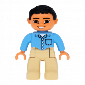 Фігурка Lego Boy Tan Legs Medium Blue Shirt Duplo 47394pb159 Б/У - Retromagaz