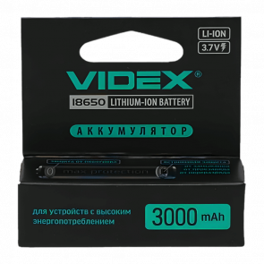 Аккумулятор Videx Li-Ion 18650  (із захистом) 3000 mAh - Retromagaz