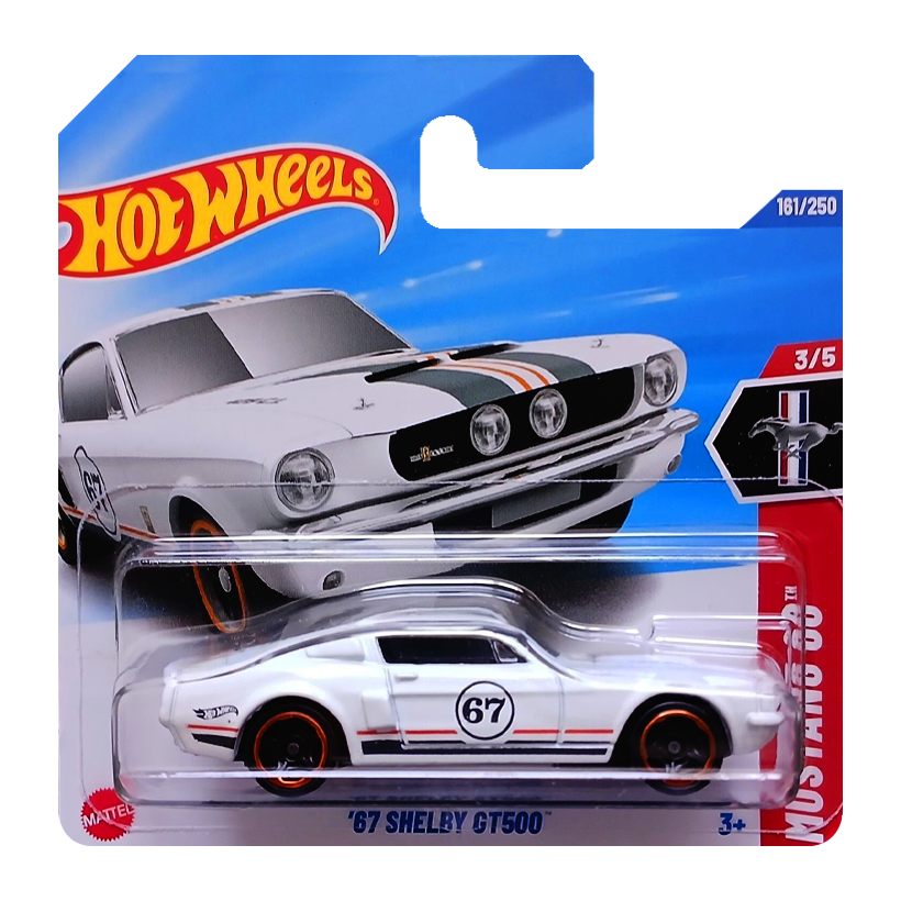 Машинка Базовая Hot Wheels '67 Shelby GT500 Mustang 60th 1:64 HYY93 White - Retromagaz