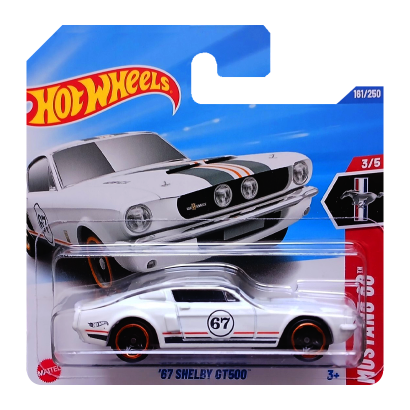 Машинка Базова Hot Wheels '68 Shelby GT500 Mustang 60th 1:64 HYY93 White - Retromagaz