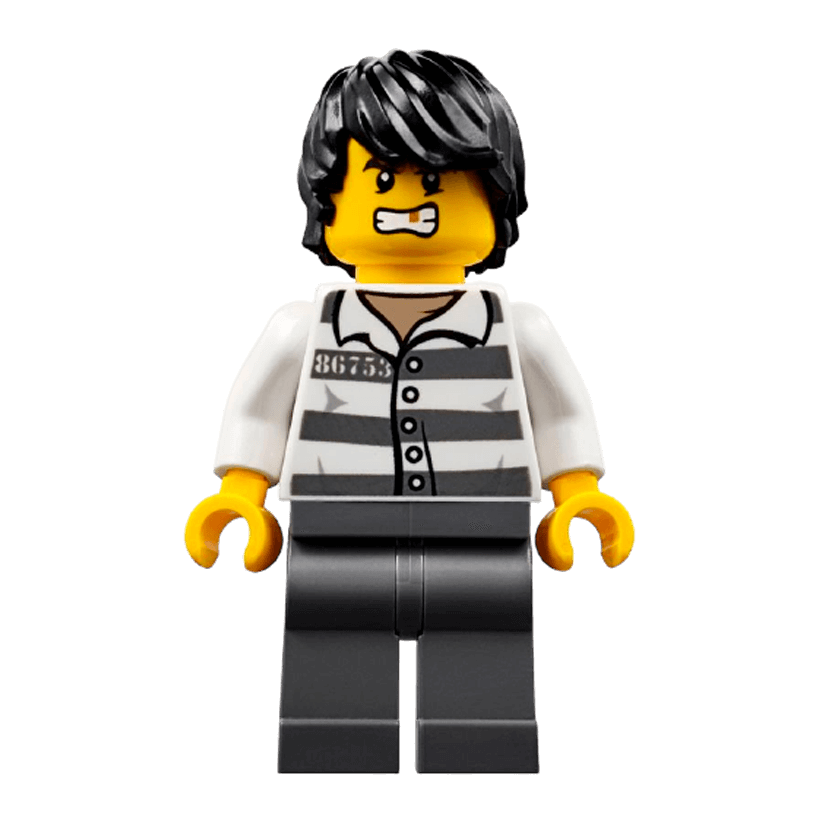 Фігурка Lego Police 973pb1557 Jail Prisoner 86753 City cty0833 Б/У - Retromagaz