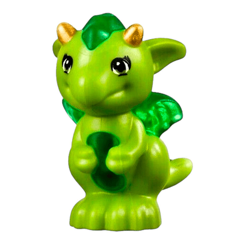 Фигурка Lego Воздух Dragon Elves Baby with Molded Trans-Green Stomach Animals 26090pb04 6151628 Lime Б/У - Retromagaz