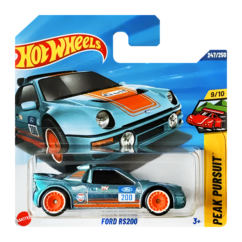 Машинка Базовая Hot Wheels Ford RS200 Super Treasure Hunt STH Peak Pursuit 1:64 JBC49 Blue - Retromagaz