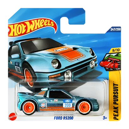 Машинка Базовая Hot Wheels Ford RS200 Super Treasure Hunt STH Peak Pursuit 1:64 JBC49 Blue Машинка Базовая Hot Wheels Ford RS200 Super Treasure Hunt STH Peak Pursuit 1:64 JBC49 Blue - Retromagaz