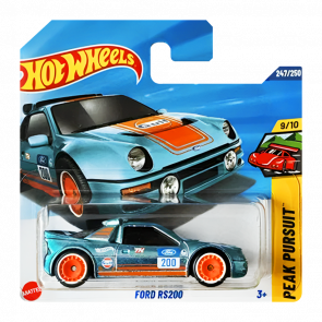 Машинка Базовая Hot Wheels Ford RS200 Super Treasure Hunt STH Peak Pursuit 1:64 JBC49 Blue Машинка Базовая Hot Wheels Ford RS200 Super Treasure Hunt STH Peak Pursuit 1:64 JBC49 Blue - Retromagaz