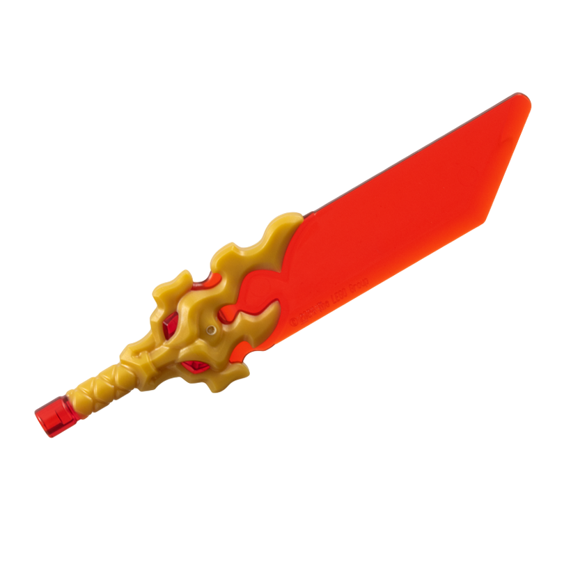 Оружие Lego Меч Sword with Pommel with Flaming Dragon Head Pattern 7268pb01 6543920 Trans-Red Б/У - Retromagaz