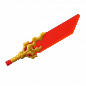 Оружие Lego Меч Sword with Pommel with Flaming Dragon Head Pattern 7268pb01 6543920 Trans-Red Новый - Retromagaz