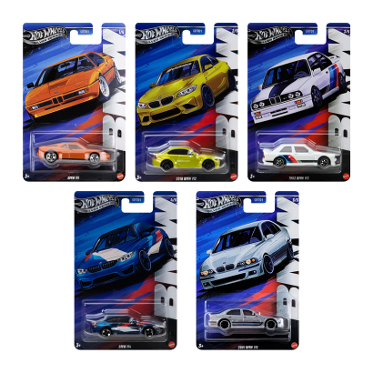 Набір Тематична Машинка 5шт Hot Wheels BMW Series M1 M2 M3 M4 M5 2025-1 - Retromagaz