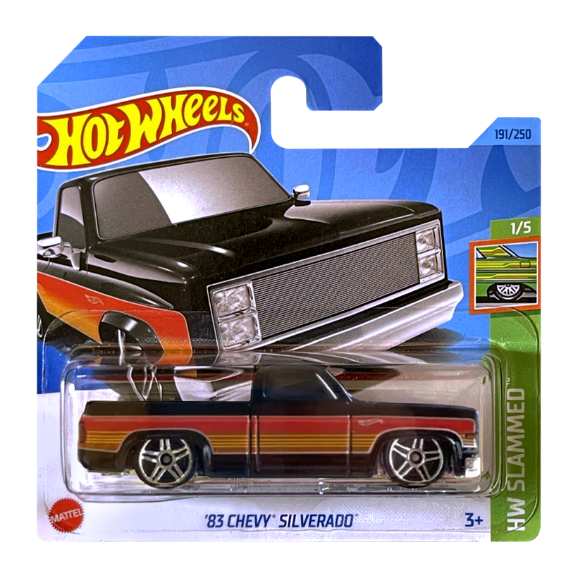 Машинка Базовая Hot Wheels '83 Chevy Silverado Slammed 1:64 HKJ06 Black - Retromagaz