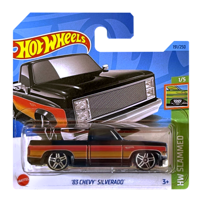 Машинка Базовая Hot Wheels '83 Chevy Silverado Slammed 1:64 HKJ06 Black - Retromagaz