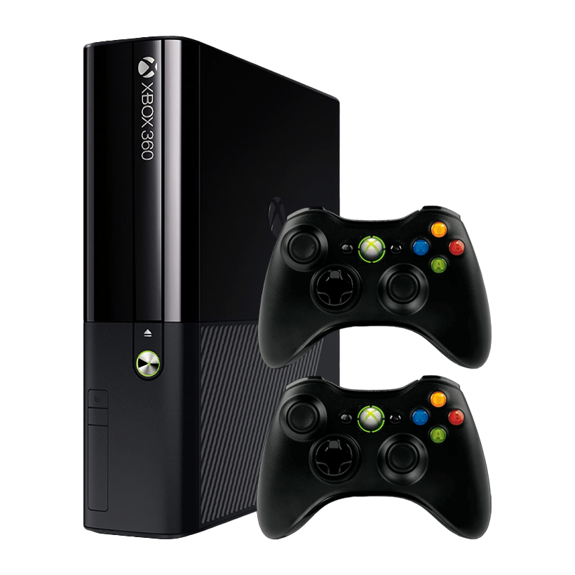 Набор Консоль Microsoft Xbox 360 E Freeboot 250GB Black + 5 Встроенных Игр Б/У  + Геймпад Беспроводной 2шт - Retromagaz