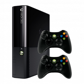 Набір Консоль Microsoft Xbox 360 E Freeboot 250GB Black + 5 Вбудованих Ігор Б/У  + Геймпад Бездротовий 2шт - Retromagaz