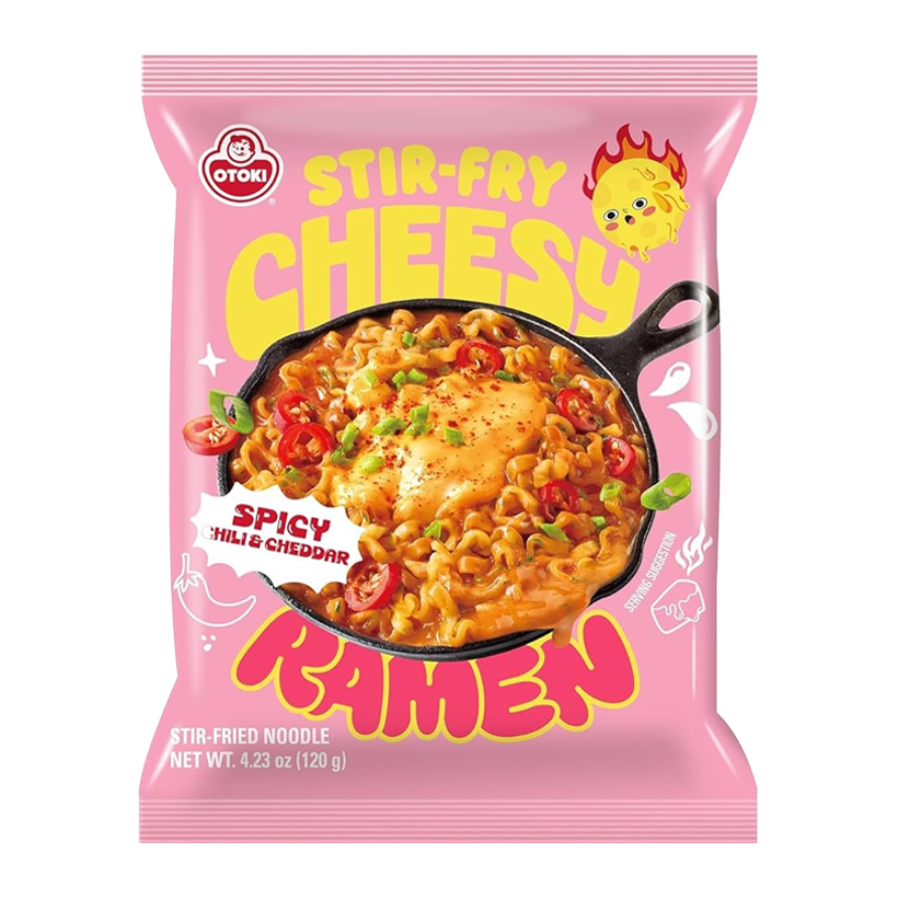 Лапша Ottogi Stir Fry Рамьон с Чили и Сыром Чеддер Средне Острая 110g - Retromagaz