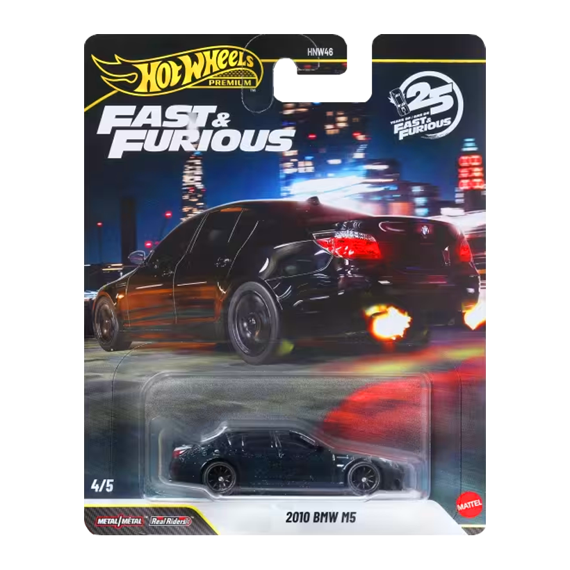 Машинка Premium Hot Wheels 2010 BMW M5 E60 Fast & Furious 1:64 JHW62 Black - Retromagaz